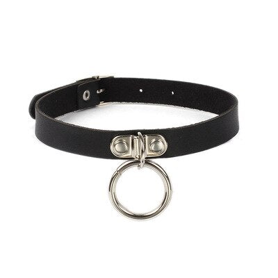 Harajuku Geometric Love Chocker Dark Black Collar Retro Black Leather Neckband Clavicle Goth Necklace Rock Jewelry Gifts