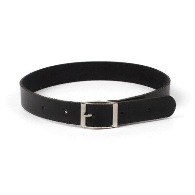 Harajuku Geometric Love Chocker Dark Black Collar Retro Black Leather Neckband Clavicle Goth Necklace Rock Jewelry Gifts