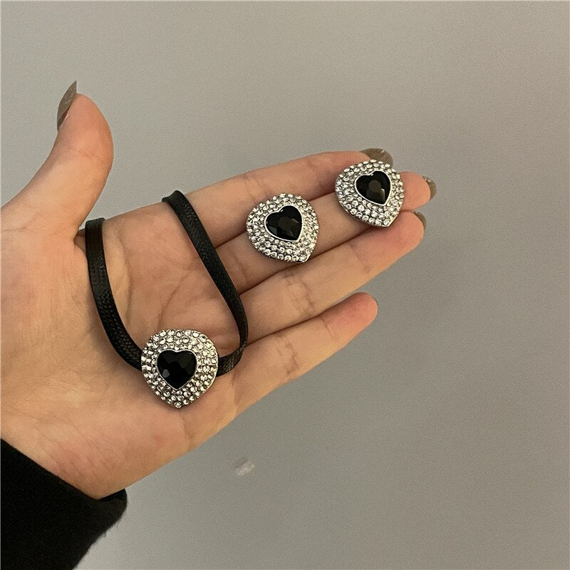 Harajuku Y2k Accessories Sweet Cool Peach Heart Choker Necklaces for Women Lady Anniversary Wedding Party Love Necklace Jewelry