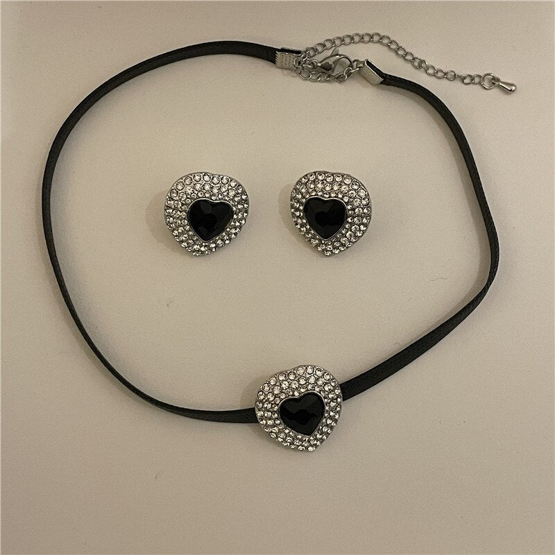 Harajuku Y2k Accessories Sweet Cool Peach Heart Choker Necklaces for Women Lady Anniversary Wedding Party Love Necklace Jewelry