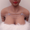Unique Rhinestone Shoulder Chain Wedding Bridal Jewelry Sexy Shoulder Body Chain Bling Crystal Water Drop Necklace