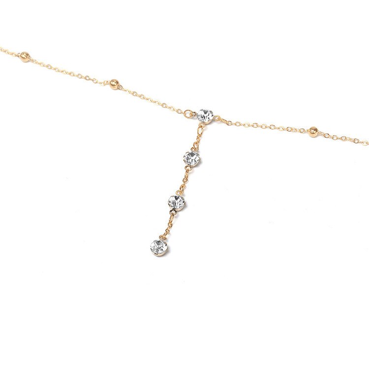 Rhinestones Tassel Body Chain Sexy Beach Gold Silver Color Wedding Accessories Bra Cross Body Chain Jewellery for Women