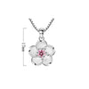 925 Stamp Silver Color Chains And Necklaces For Women Neck Jewelry Charm Pink Purple Peach Blossom Pendant Wedding Birthday