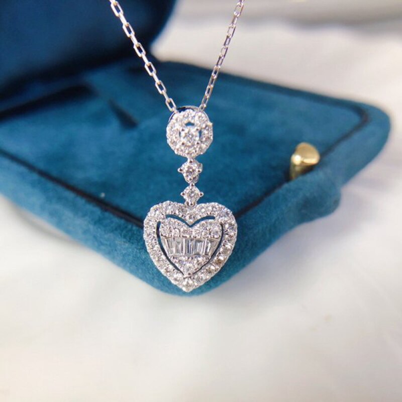 Heart Pendant Necklace For Women Choker Silver Color Wedding Girls Neck Chain Jewelry Girlfriend Valentines Day Gifts