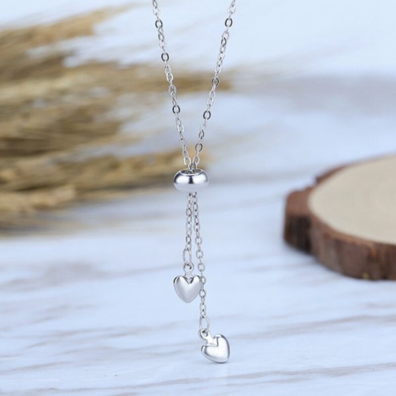 Heart Pendant Necklace For Women Choker Silver Color Wedding Girls Neck Chain Jewelry Girlfriend Valentines Day Gifts