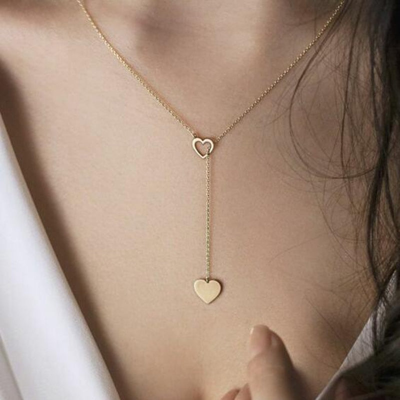 Heart Pendant Necklace For Women Choker Silver Color Wedding Girls Neck Chain Jewelry Girlfriend Valentines Day Gifts