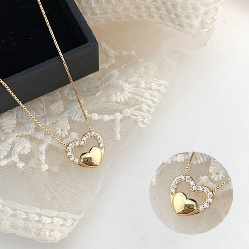 Heart Pendant Necklace For Women Choker Silver Color Wedding Girls Neck Chain Jewelry Girlfriend Valentines Day Gifts
