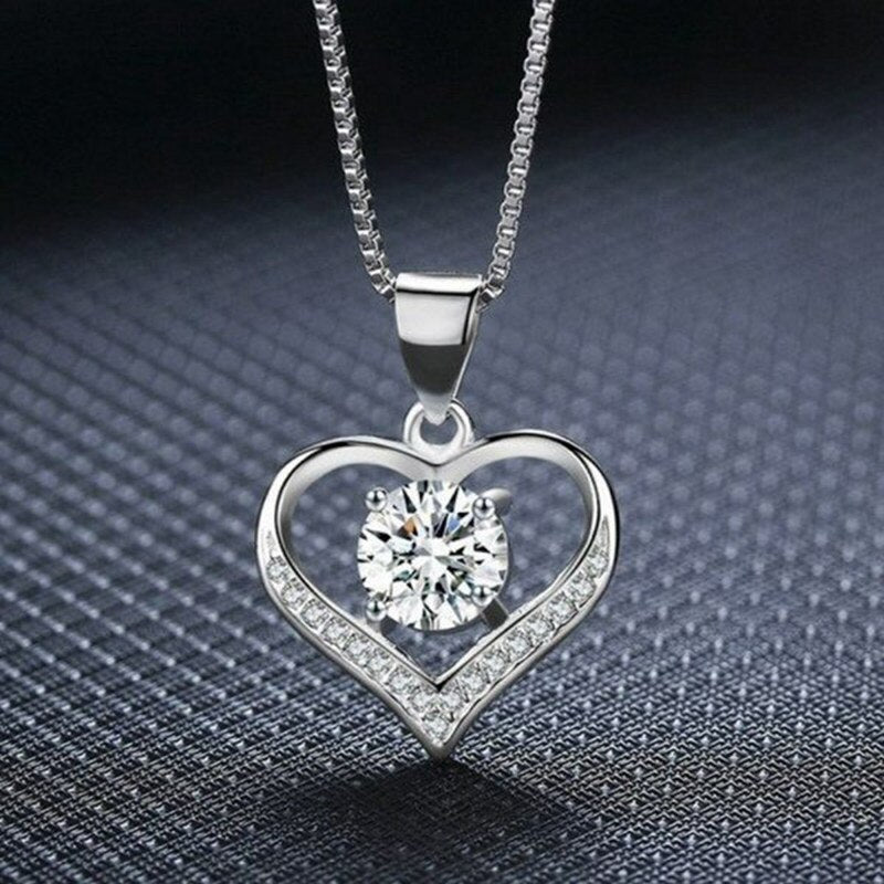 Heart Pendant Necklace For Women Choker Silver Color Wedding Girls Neck Chain Jewelry Girlfriend Valentines Day Gifts