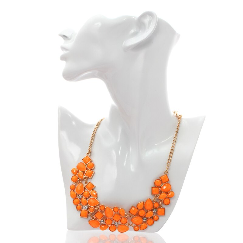 Hesiod Orange Oil Jewelry Wedding Party Statement Necklace For Women Short Design Chokers Necklace