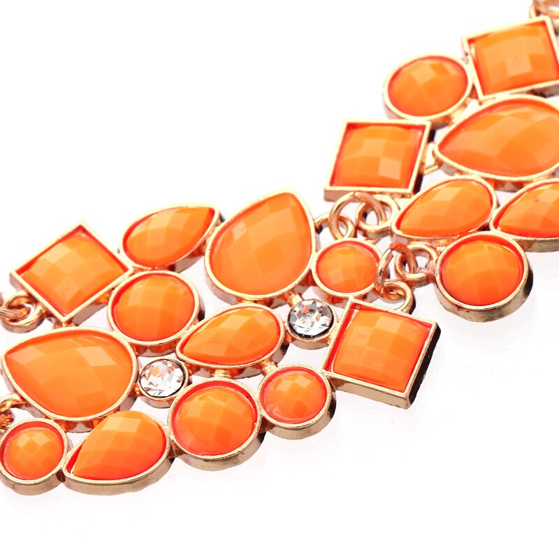 Hesiod Orange Oil Jewelry Wedding Party Statement Necklace For Women Short Design Chokers Necklace