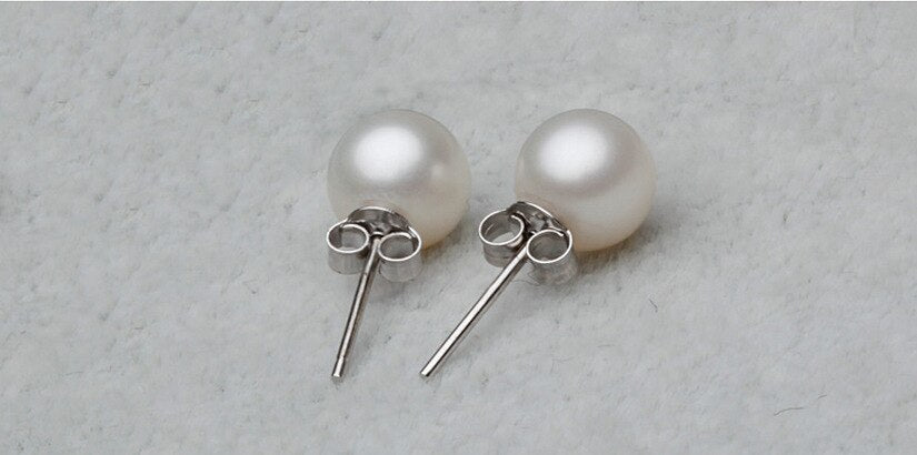925 Stamp Silver Color Earrings Pearl Retro Studs Earring Women Girl Ladies Jewelry Wedding Gift