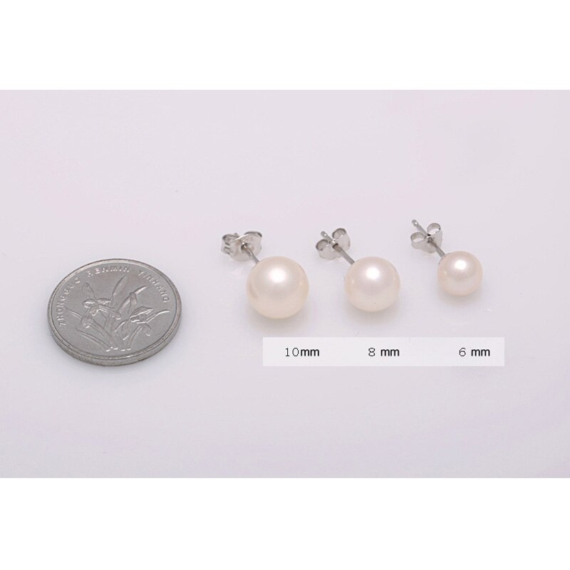 925 Stamp Silver Color Earrings Pearl Retro Studs Earring Women Girl Ladies Jewelry Wedding Gift