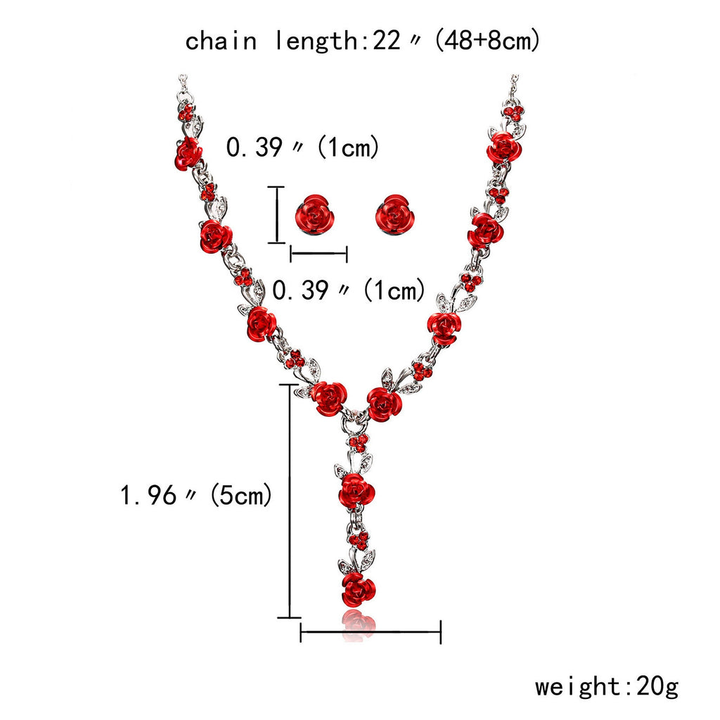 High-end Atmosphere Rose Flower Alloy Necklace Suit Dress Accessories Multilayer Women Girls Jewelry Wedding Necklace Pendant