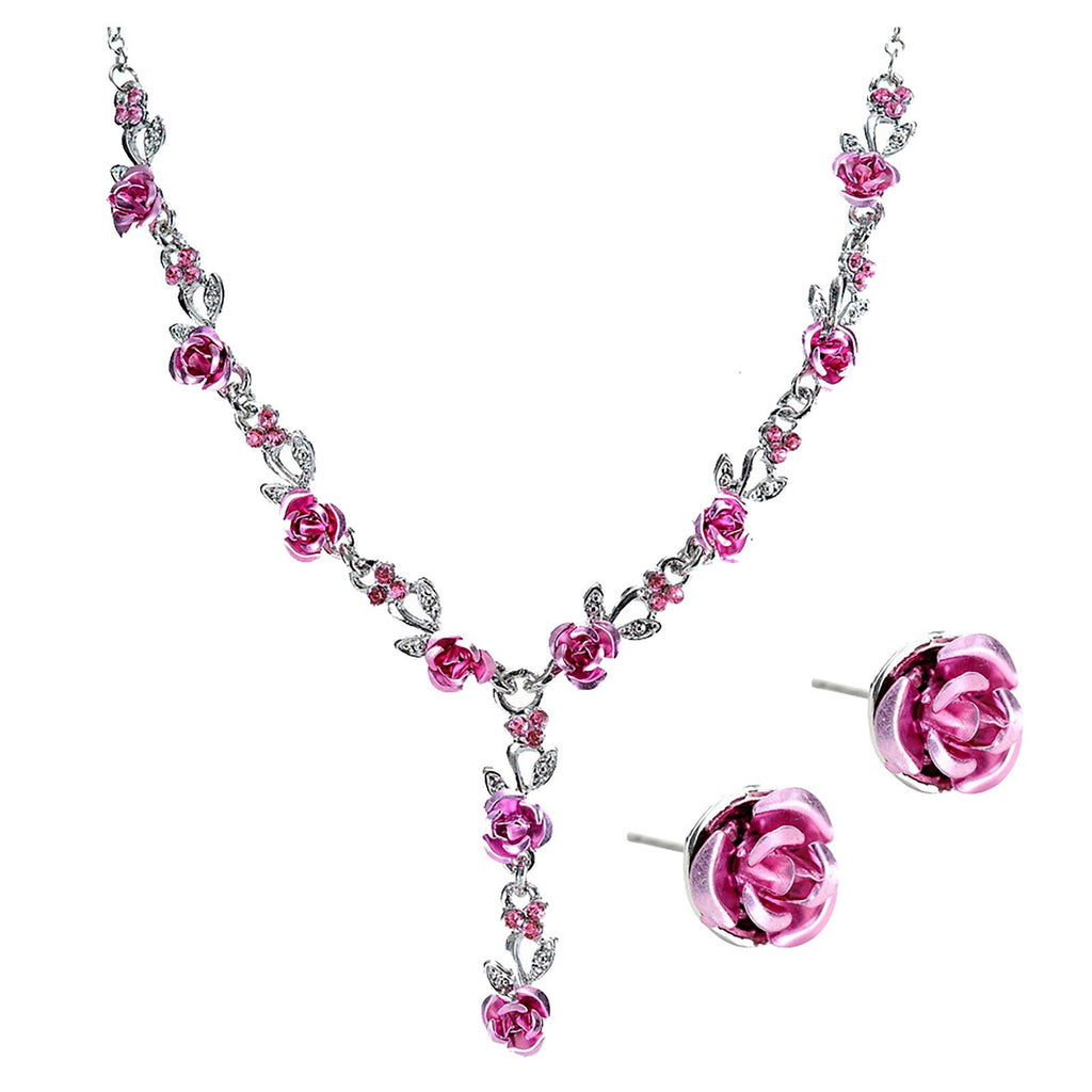 High-end Atmosphere Rose Flower Alloy Necklace Suit Dress Accessories Multilayer Women Girls Jewelry Wedding Necklace Pendant