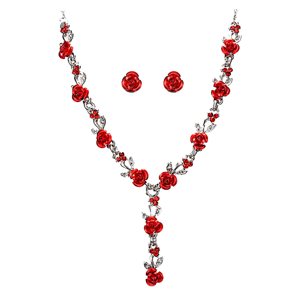 High-end Atmosphere Rose Flower Alloy Necklace Suit Dress Accessories Multilayer Women Girls Jewelry Wedding Necklace Pendant