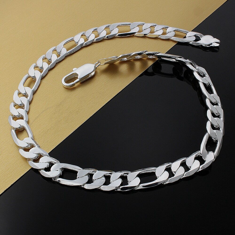 12MM chain 925 Stamped Silver color big necklace for men woman 18-30 inch Charms party designer jewelry