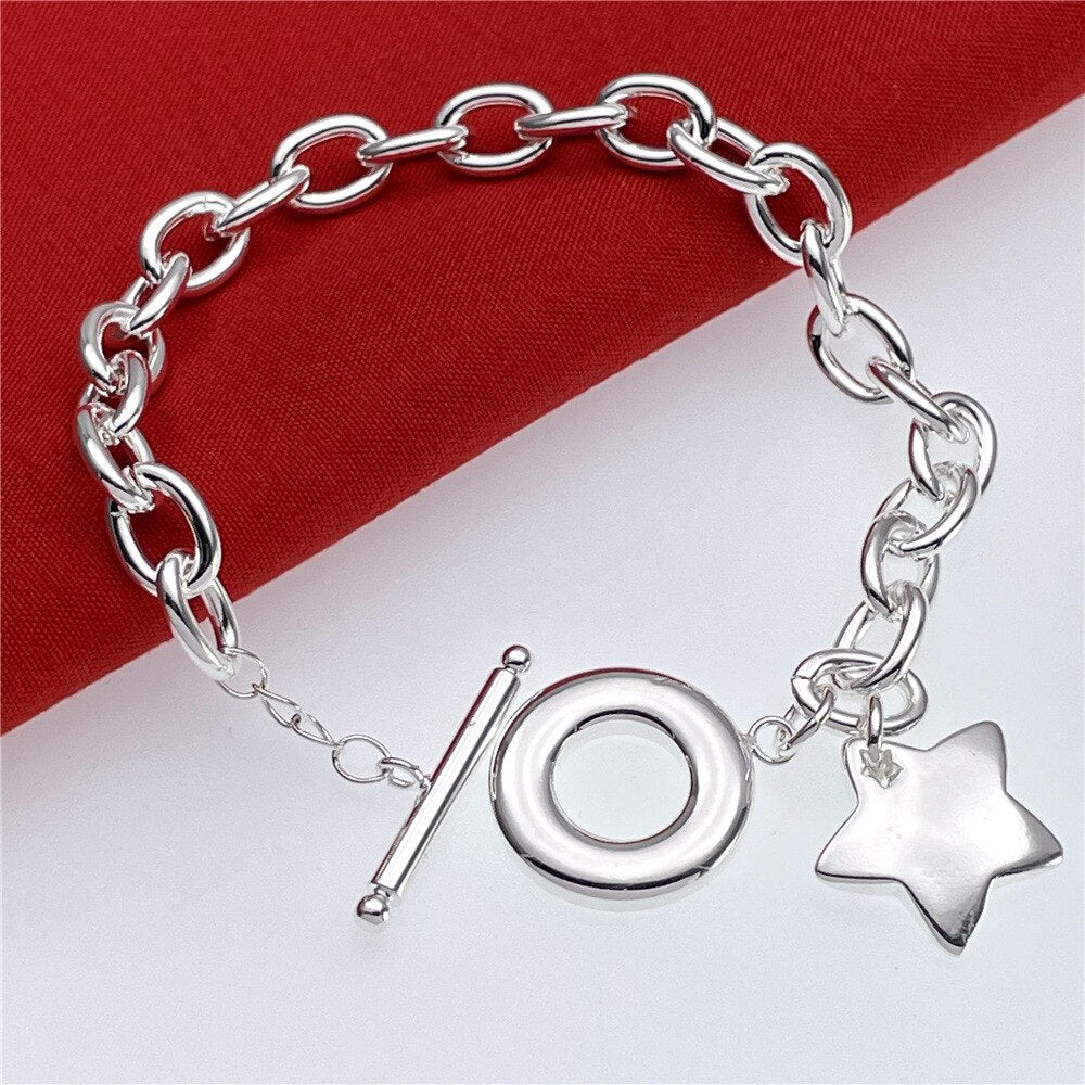 925 Stamp Silver Pretty star Pendant Bracelets for Women designer Jewelry party wedding Christmas gifts