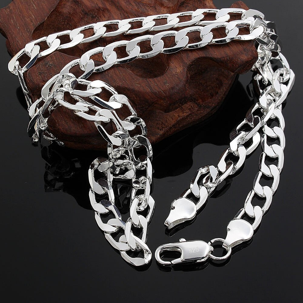 925 Stamped Silver Classic men's 8mm geometry Necklace for woman charm wedding party Jewelry Holiday gifts