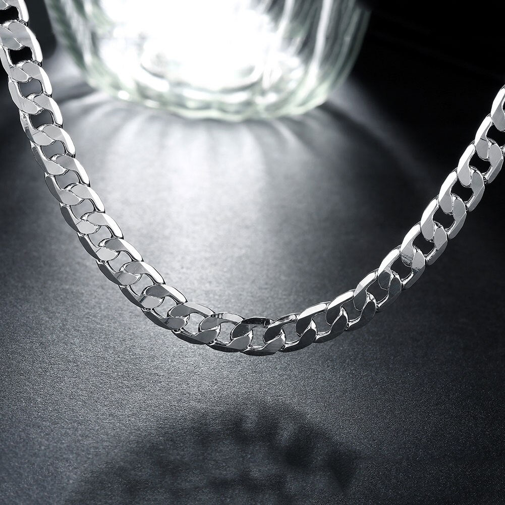 925 Stamped Silver Classic men's 8mm geometry Necklace for woman charm wedding party Jewelry Holiday gifts