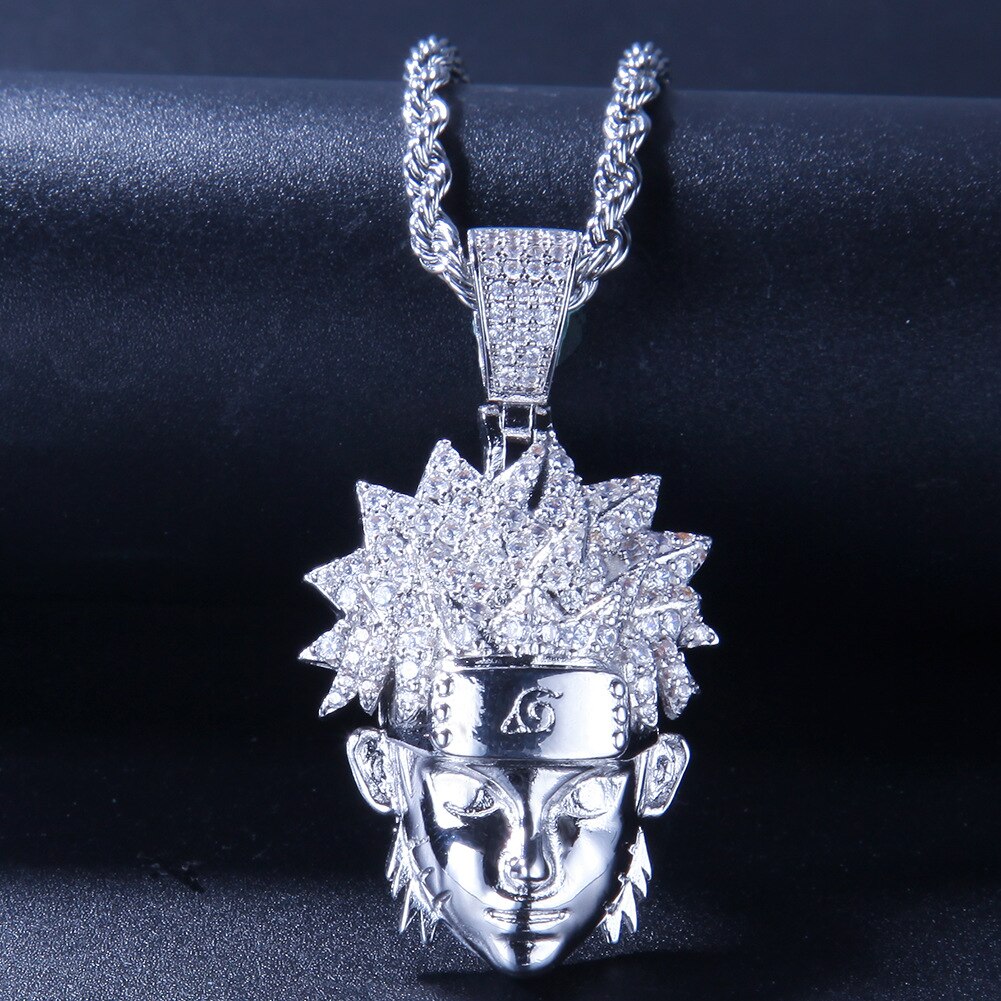 Hip Hop Full AAA CZ Zircon Bling Iced Out Cartoon Pendants Necklace for Men Rapper Jewelry Gold Silver Gift