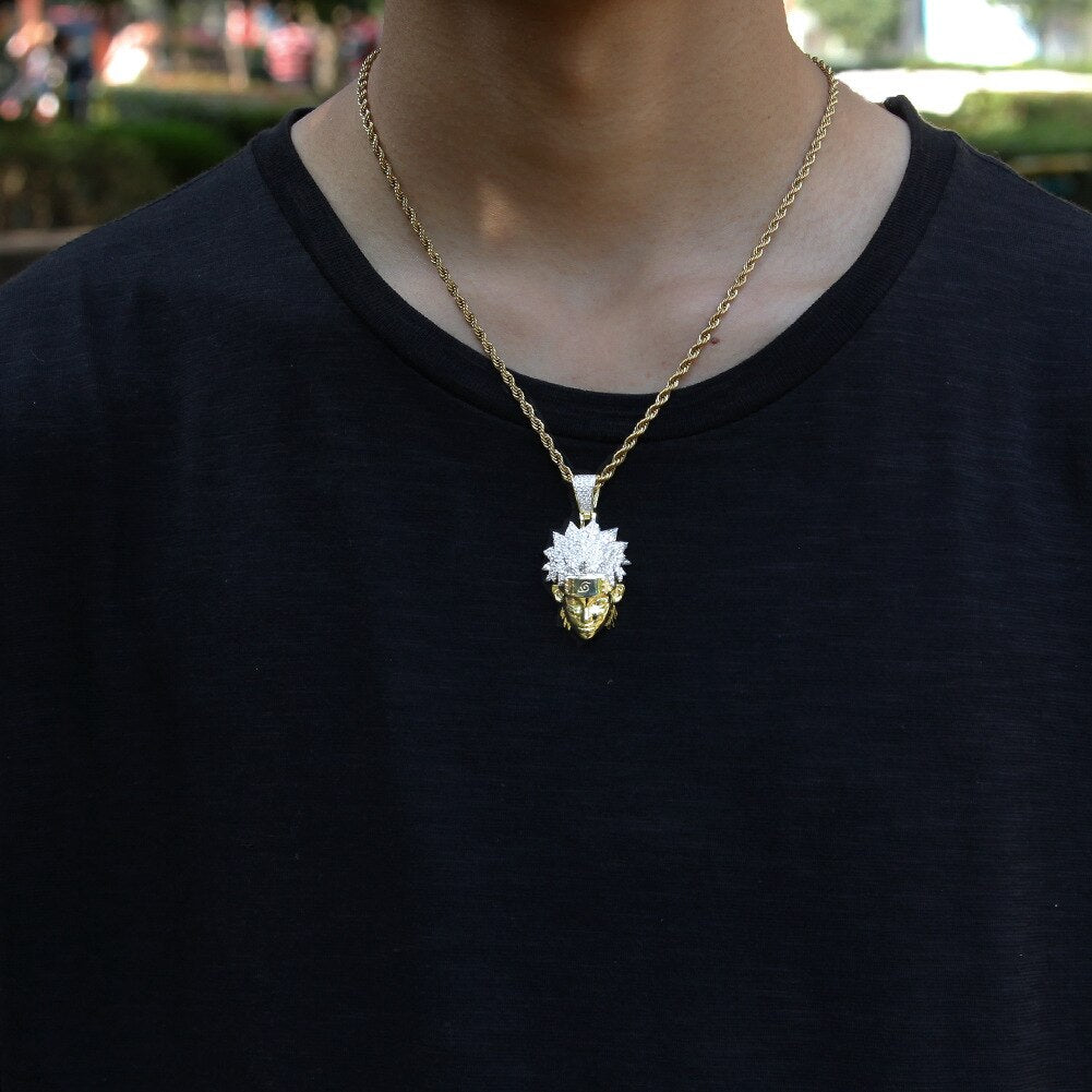 Hip Hop Full AAA CZ Zircon Bling Iced Out Cartoon Pendants Necklace for Men Rapper Jewelry Gold Silver Gift