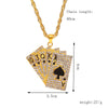 Hip Hop Jewelry Women Men Statement Enamel Playing Cards Pendants Necklaces Hip Hop Jewelry Gold Silver Color Necklace