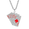 Hip Hop Jewelry Women Men Statement Enamel Playing Cards Pendants Necklaces Hip Hop Jewelry Gold Silver Color Necklace