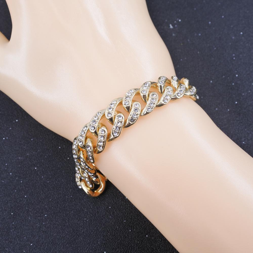 Hip hop cuban link chain women crystal necklace 13mm wide 16inch choker iced out bling jewelry 1 row cz rose gold rapper