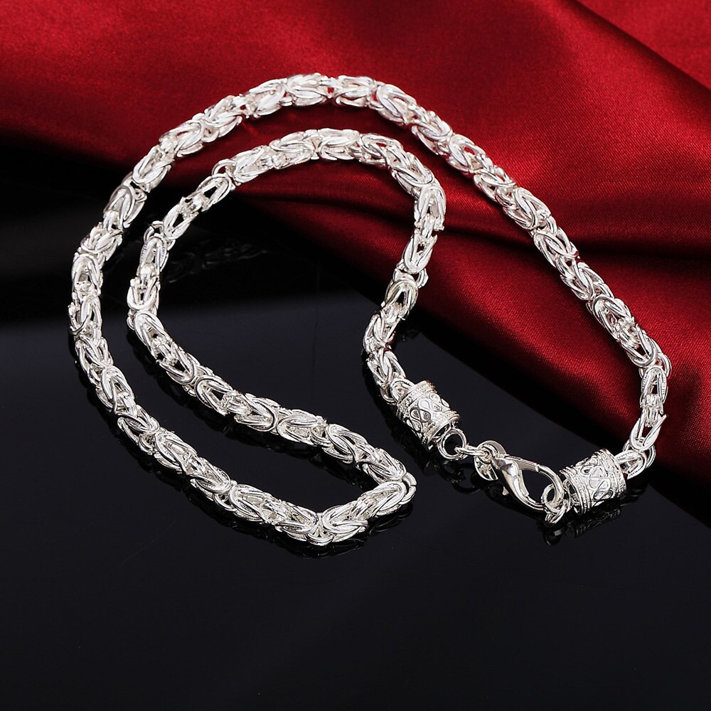 6MM geometry chain 925 Sterling Silver necklaces bracelets for man women Street all-match Jewelry set Party gifts