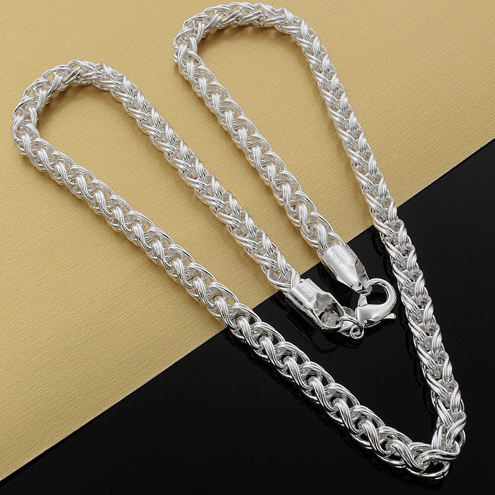 925 Stamped Silver Classic Simple 6mm twisted circle Necklaces for woman men fine party Jewelry Christmas Gifts