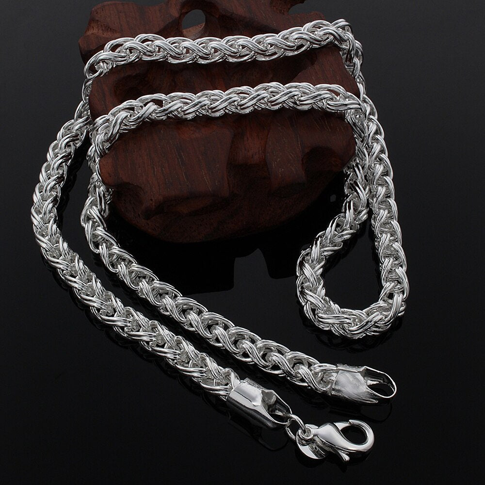 925 Stamped Silver Classic Simple 6mm twisted circle Necklaces for woman men fine party Jewelry Christmas Gifts