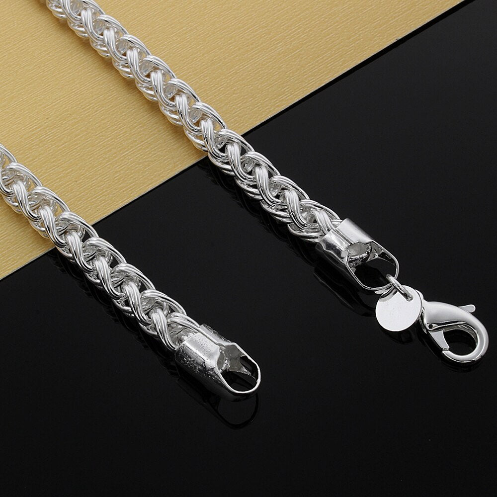 925 Stamped Silver Classic Simple 6mm twisted circle Necklaces for woman men fine party Jewelry Christmas Gifts