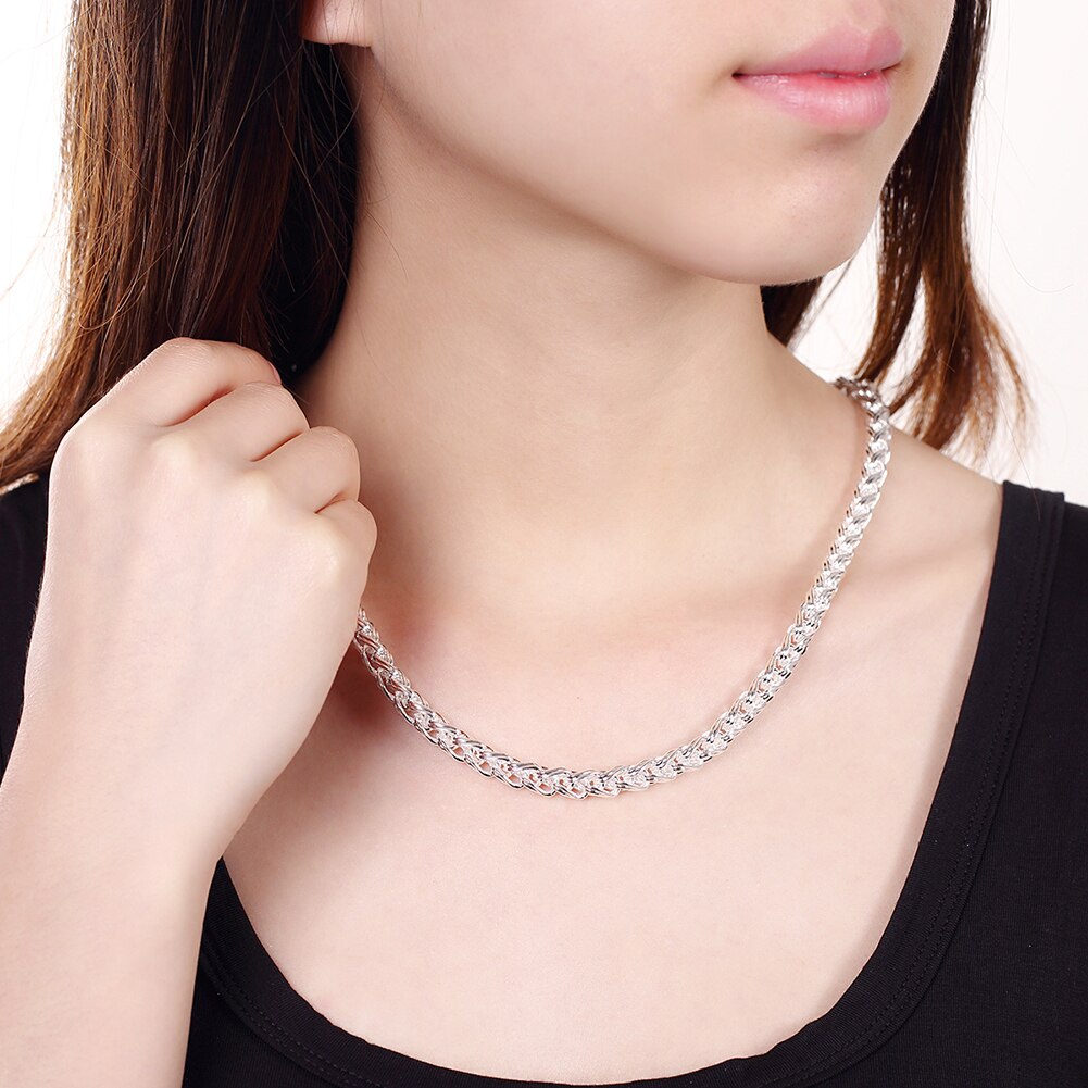 925 Stamped Silver Classic Simple 6mm twisted circle Necklaces for woman men fine party Jewelry Christmas Gifts