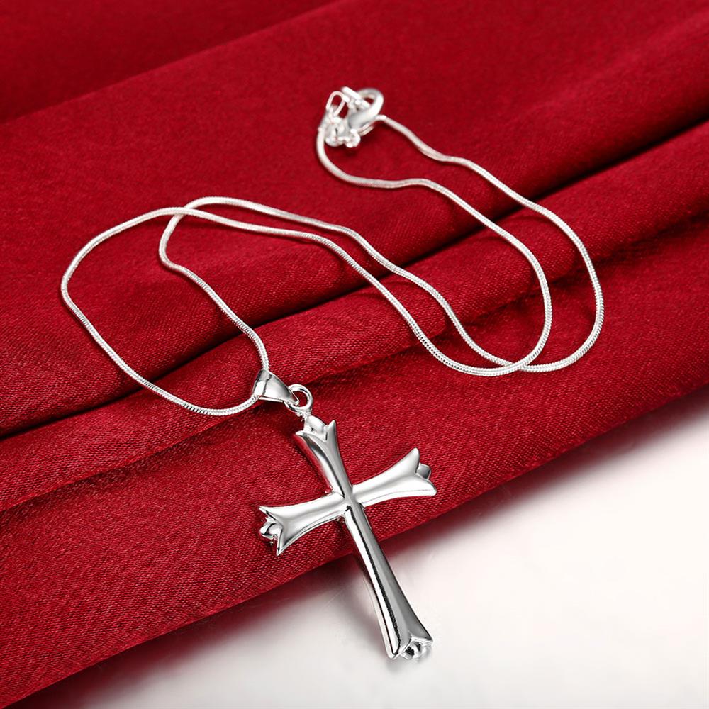 925 Stamped Silver Classic cross Pendant Necklace For Women wedding accessories party  Jewelry trend gifts