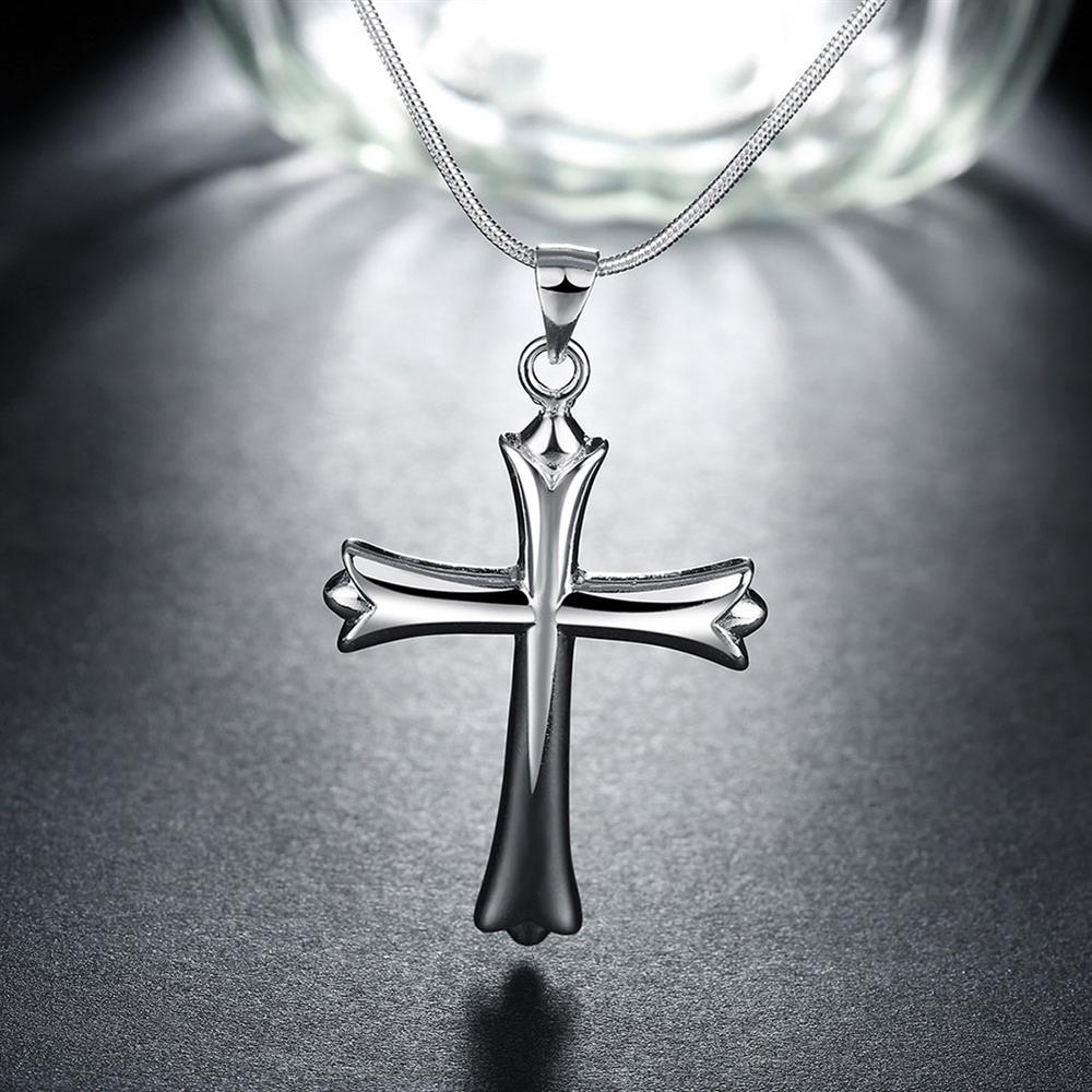 925 Stamped Silver Classic cross Pendant Necklace For Women wedding accessories party  Jewelry trend gifts