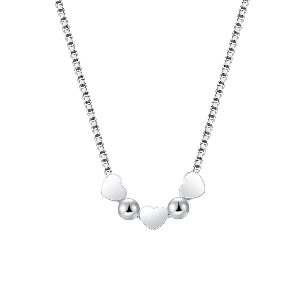 925 Stamped Silver charms romantic heart Pendant Necklace for woman fine party wedding Jewelry Christmas Gifts