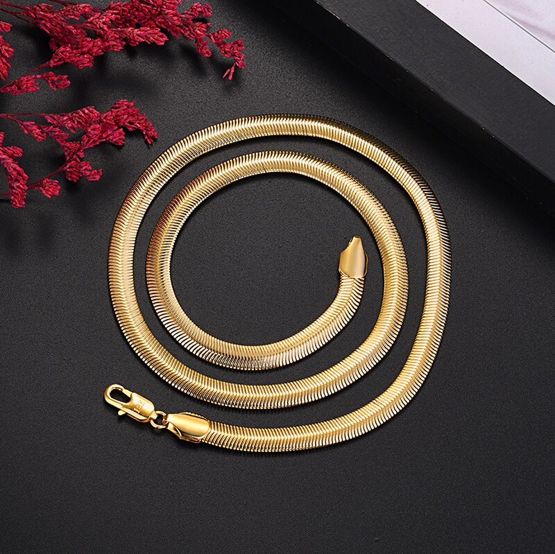 925 sterling silver plated 18K gold original fine 6MM snake bone Necklaces bracelets Jewelry sets for Men Women gift