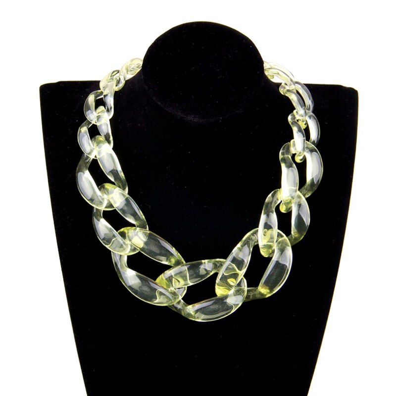 Transparent Acrylic Hyperbole Thick Chain 7 Colors Chunky Multi Colors Choker Necklace Unisex Jewelry Accessories Gift