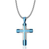 Selling Stainless Steel Jewelry Men's Cross Necklace Gold/Black/Blue Wedding Gift Pendant For Men