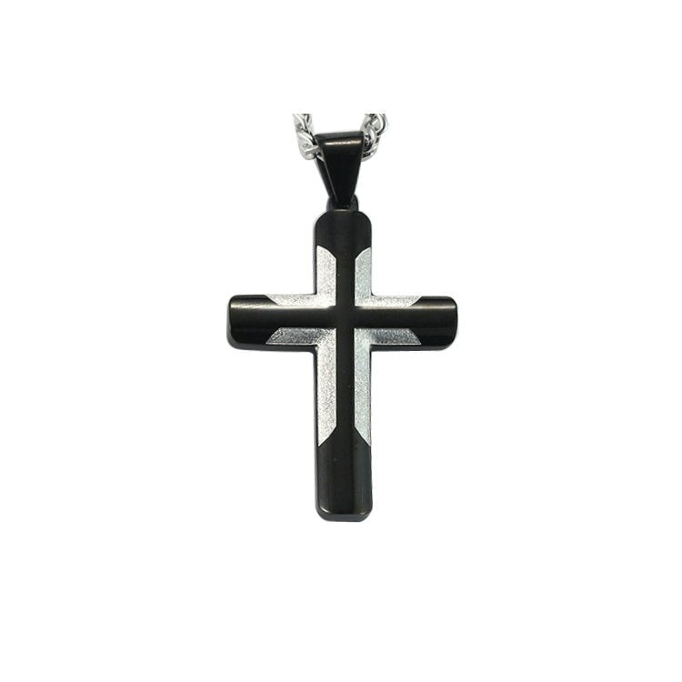 Selling Stainless Steel Jewelry Men's Cross Necklace Gold/Black/Blue Wedding Gift Pendant For Men