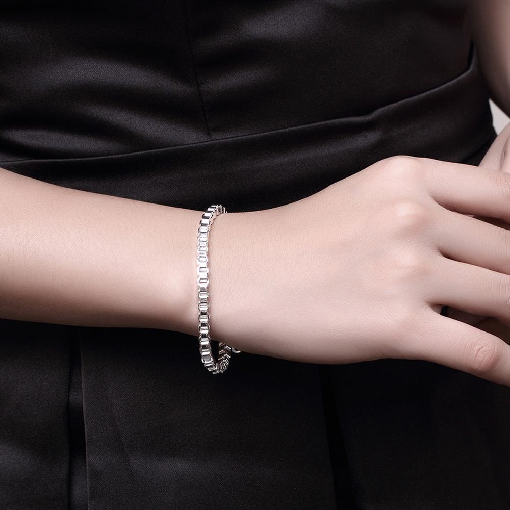 Street all-match 925 Sterling Silver classic 4MM box Bracelet necklace Jewelry set for men women Party wedding Gifts