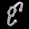 Street 925 sterling Silver Knotted net bangle cuff Bracelet for Women adjustable party wedding Gifts Jewelry