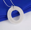 Street trend 925 sterling Silver Fine Mesh Circle Pendant necklace stud earrings for woman Party wedding Jewelry set