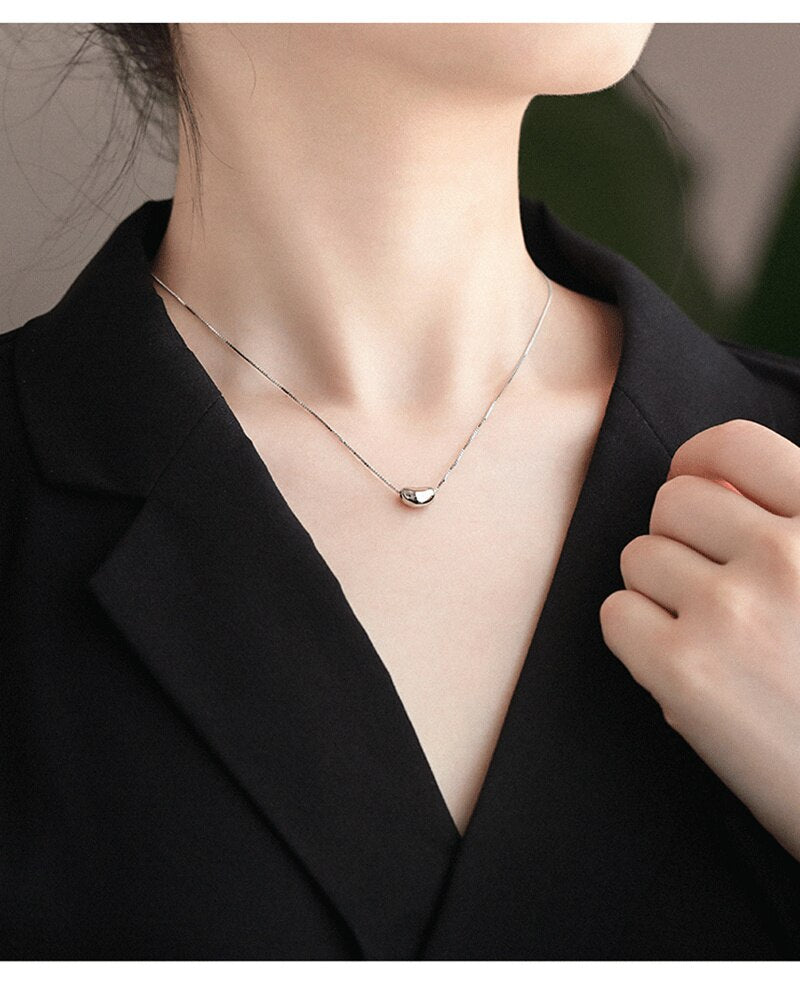 charm 925 Stamped Silver romanticAcacia beans pendant Necklace for Women party wedding Popular Jewelry Holiday gift