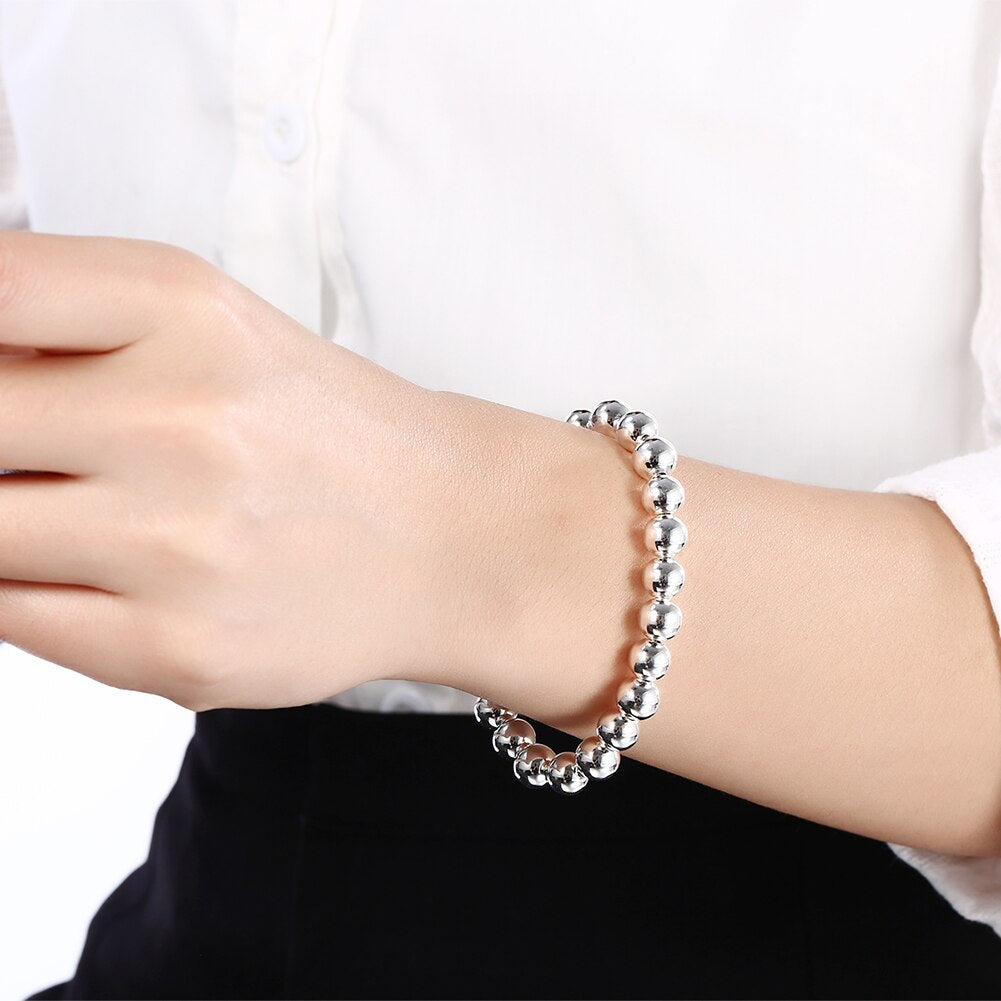 charms designer 925 sterling Silver fine 10MM beads Bracelets necklace Jewelry set for Women man wedding Party gifts