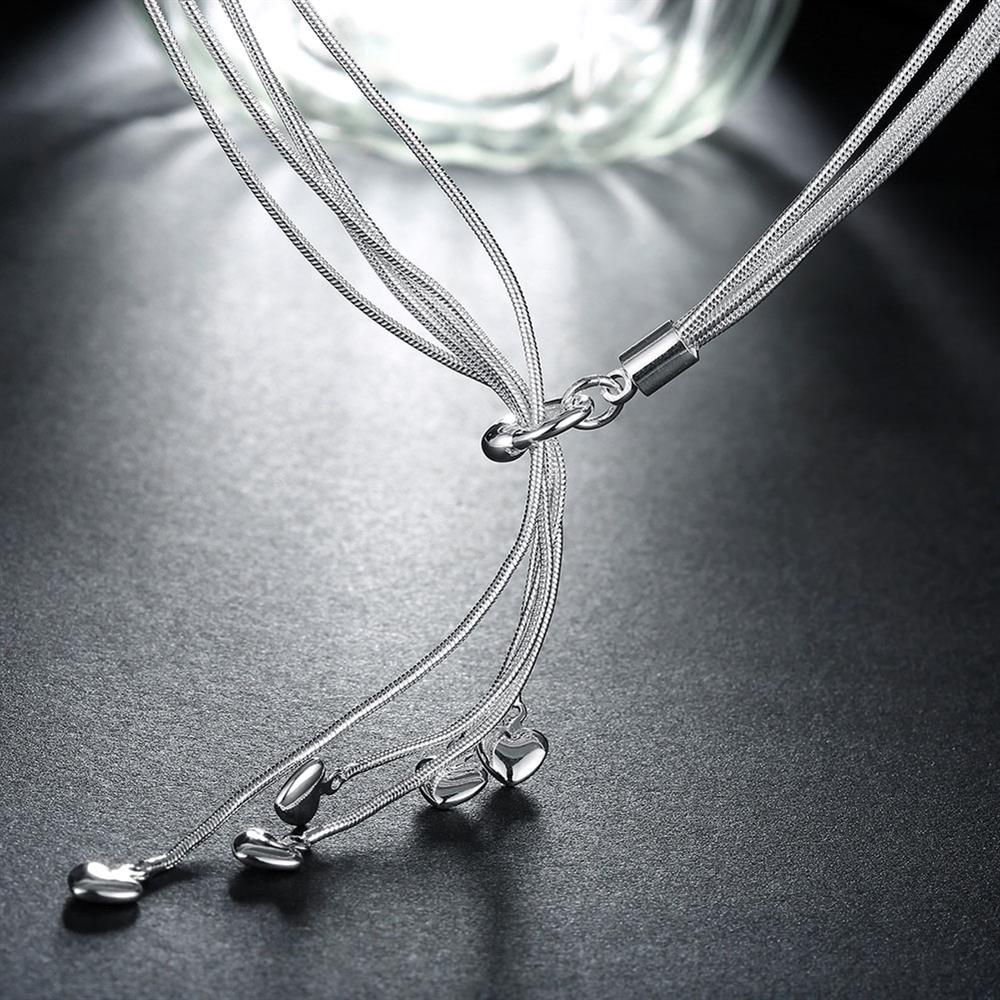 charms tassel romantic heart 925 Stamped Silver Necklace for women fine wedding party Jewelry Christmas gifts