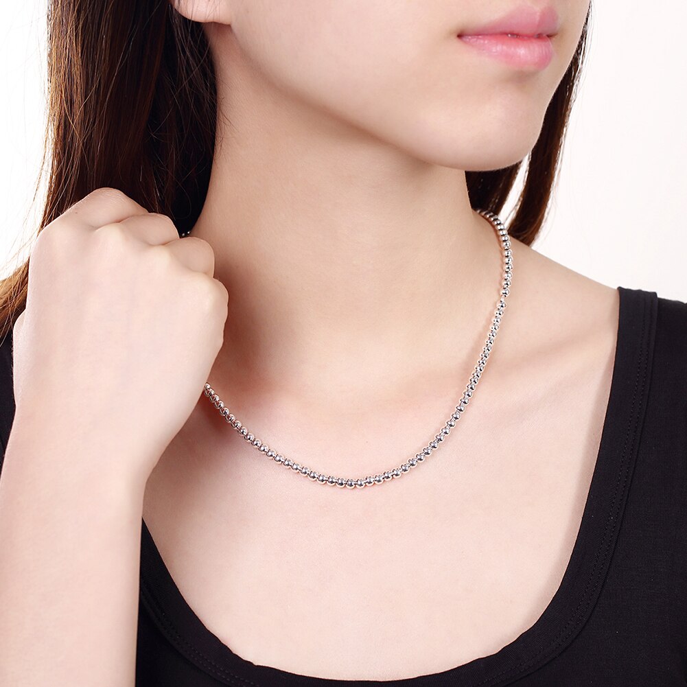 designer classic 4MM Buddha beads chain 925 sterling Silver Bracelet necklace Jewelry sets for women men Party Gifts
