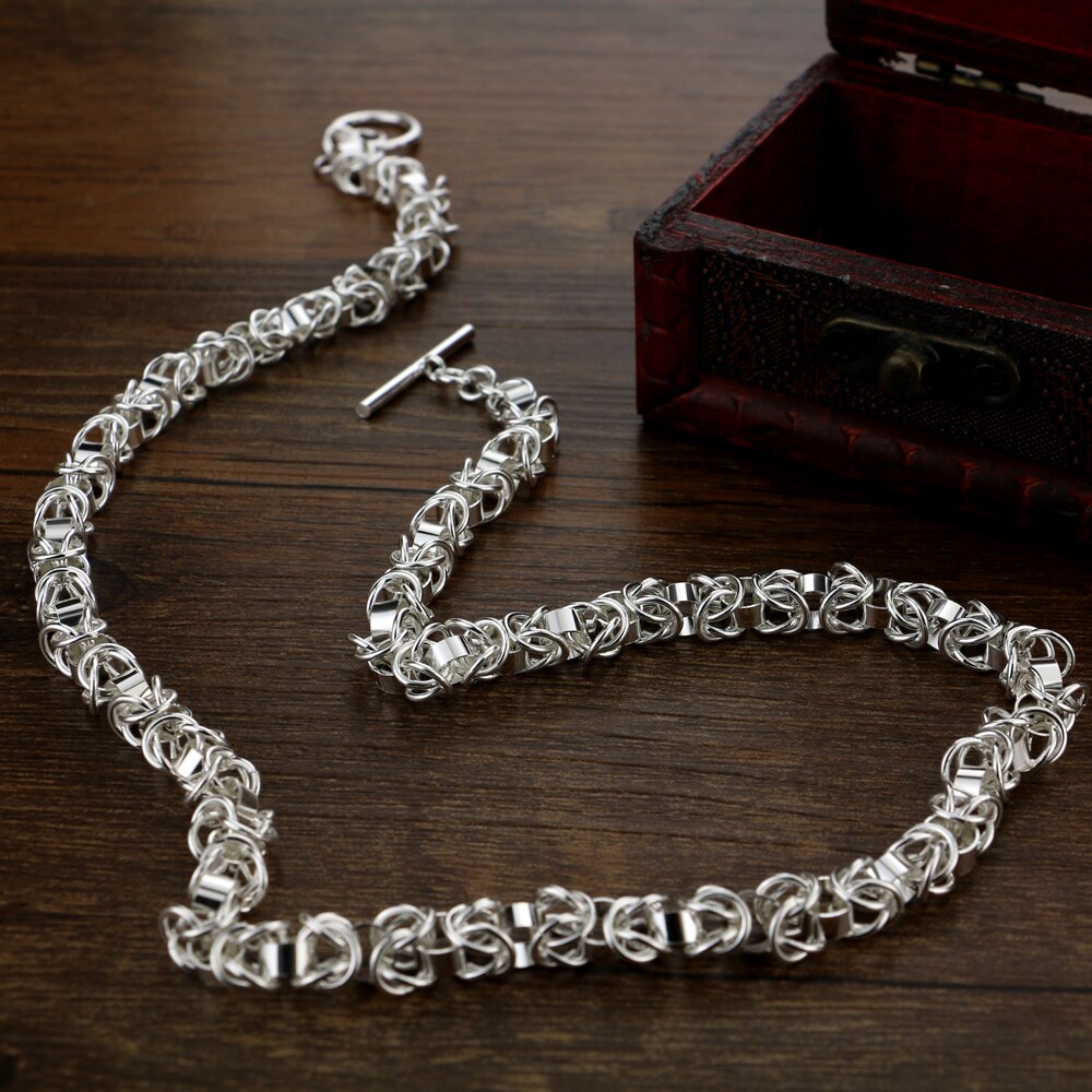 fine charms 7MM Circle 925 Stamped Silver Necklaces for men's woman wedding Party Jewelry Christmas Gifts