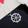 designer 925 Stamped Silver Classic crystal Sailor rudder Pendant Necklace For Women man party Jewelry gifts