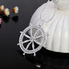 designer 925 Stamped Silver Classic crystal Sailor rudder Pendant Necklace For Women man party Jewelry gifts
